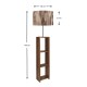 Φωτιστικό δαπέδου Launo Megapap υφασμάτινο Pvc/MDF χρώμα καφέ/καρυδί 38x38x150εκ.
