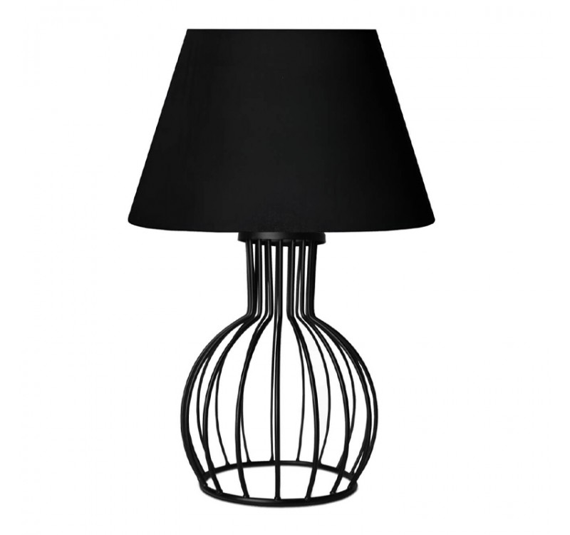 Φωτιστικό επιτραπέζιο Magnolia Megapap E27 υφασμάτινο - μεταλλικό χρώμα μαύρο Φ22x36εκ.