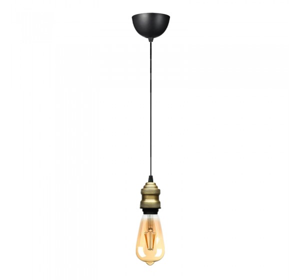 Φωτιστικό οροφής Rustic Megapap E27 μεταλλικό μονόφωτο χρώμα retro antique 100-120εκ.
