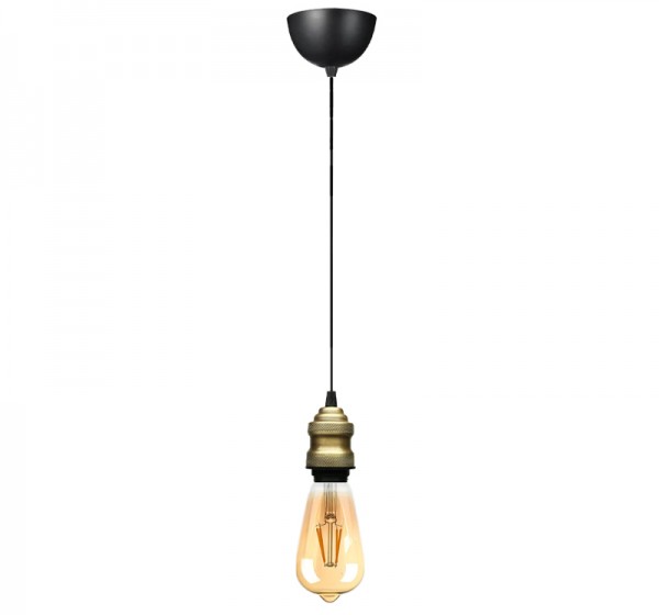 Φωτιστικό οροφής Rustic Megapap E27 μεταλλικό μονόφωτο χρώμα retro antique 100-120εκ.