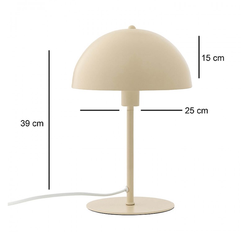 Φωτιστικό επιτραπέζιο Favori Megapap E27 μεταλλικό χρώμα κρεμ Ø25x39εκ.