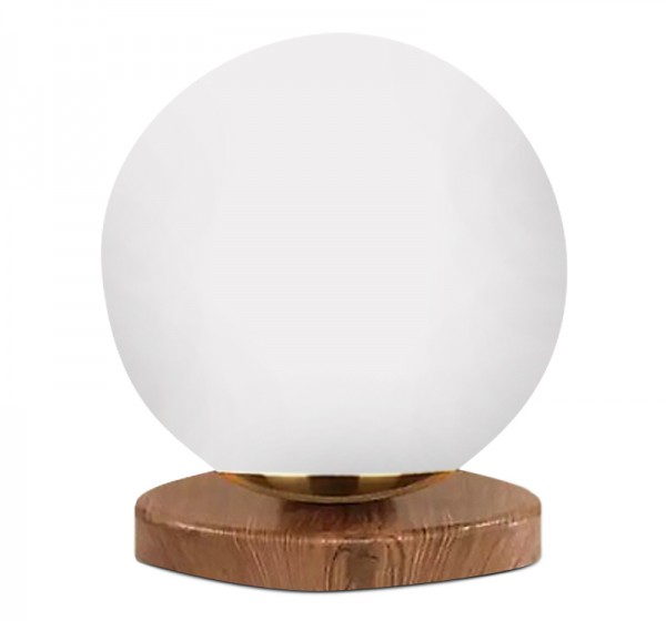 Φωτιστικό επιτραπέζιο Onda Megapap E27 ξύλινο -  γυάλινο χρώμα φυσικό - λευκό Ø15x22εκ.