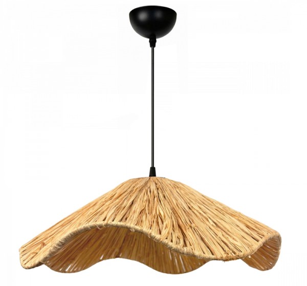Φωτιστικό οροφής Miro Megapap E27 wicker μονόφωτο χρώμα φυσικό Ø50x100εκ.