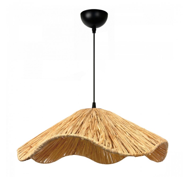 Φωτιστικό οροφής Miro Megapap E27 wicker μονόφωτο χρώμα φυσικό Ø50x100εκ.
