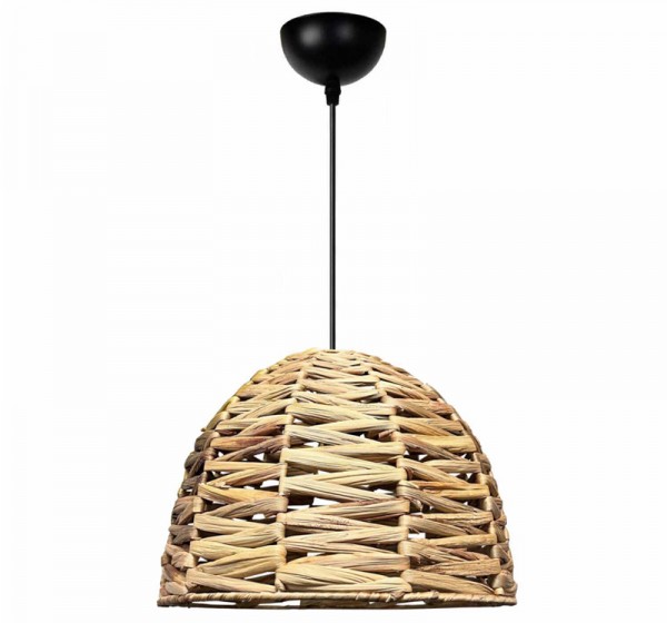Φωτιστικό οροφής Kimi Megapap E27 wicker μονόφωτο χρώμα φυσικό Ø30x80εκ.