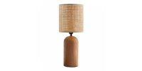 Φωτιστικό επιτραπέζιο Cora Megapap E14 ξύλινο - pe rattan χρώμα φυσικό Ø15x35εκ.