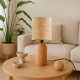 Φωτιστικό επιτραπέζιο Cora Megapap E14 ξύλινο - pe rattan χρώμα φυσικό Ø15x35εκ.