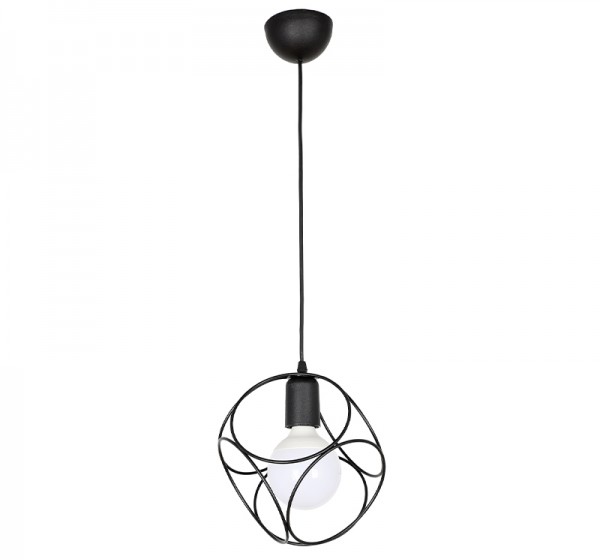 Φωτιστικό οροφής Lusita Megapap E27 μεταλλικό μονόφωτο χρώμα μαύρο 20x20x70εκ.