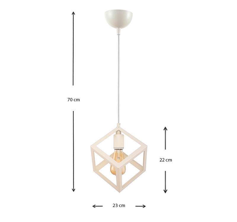 Φωτιστικό οροφής Thora Megapap E27 μεταλλικό μονόφωτο χρώμα λευκό 22x22x70εκ.