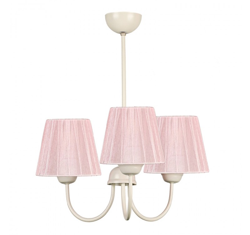 Φωτιστικό οροφής Ovana Megapap E27 μεταλλικό - υφασμάτινο τρίφωτο χρώμα ροζ 45x45x50εκ.