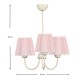 Φωτιστικό οροφής Ovana Megapap E27 μεταλλικό - υφασμάτινο τρίφωτο χρώμα ροζ 45x45x50εκ.