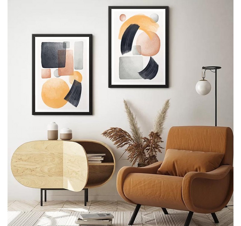 Πίνακας "Shapes" Megapap 2 τμχ. σε πλαίσιο 35x45x2εκ.