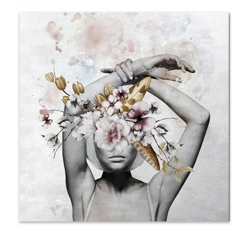 Πίνακας σε καμβά "Hidden Face" Megapap ψηφιακής εκτύπωσης 60x60x3 εκ.