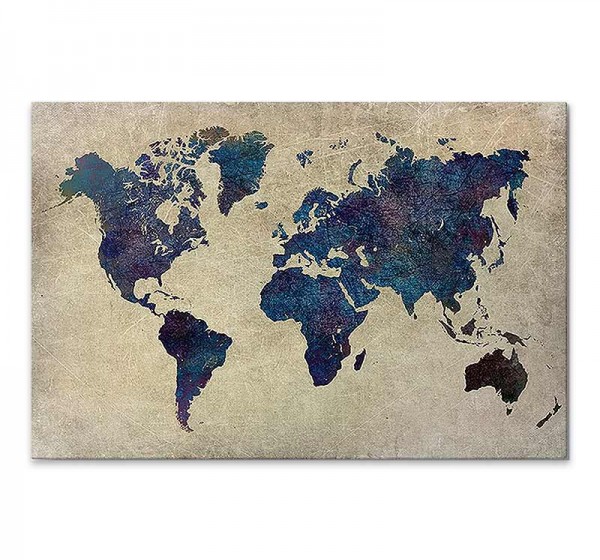 Πίνακας σε καμβά "World Map" Megapap ψηφιακής εκτύπωσης 75x50x3εκ.
