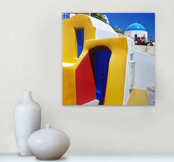 Πίνακας σε καμβά "Santorini" Megapap ψηφιακής εκτύπωσης 50x50x3εκ.