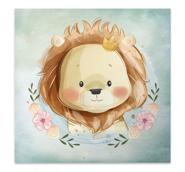 Πίνακας σε καμβά "Baby Lion" Megapap ψηφιακής εκτύπωσης 40x40x3εκ.
