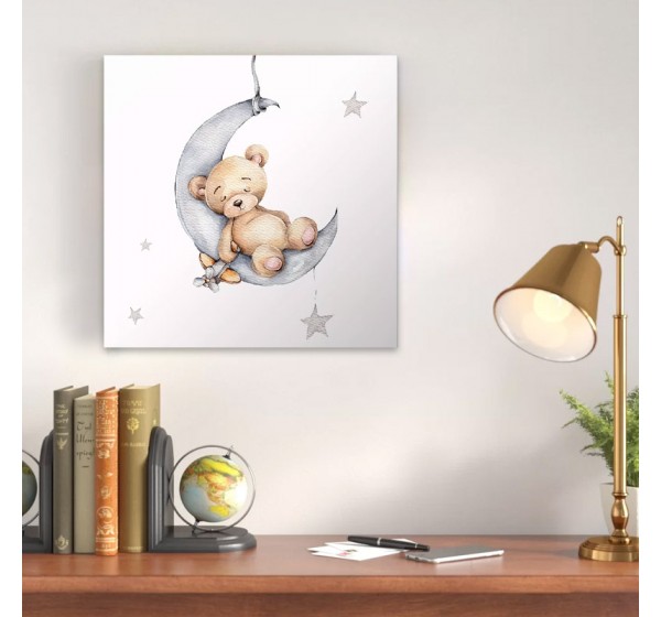 Πίνακας σε καμβά "Baby Bear" Megapap ψηφιακής εκτύπωσης 40x40x3εκ.