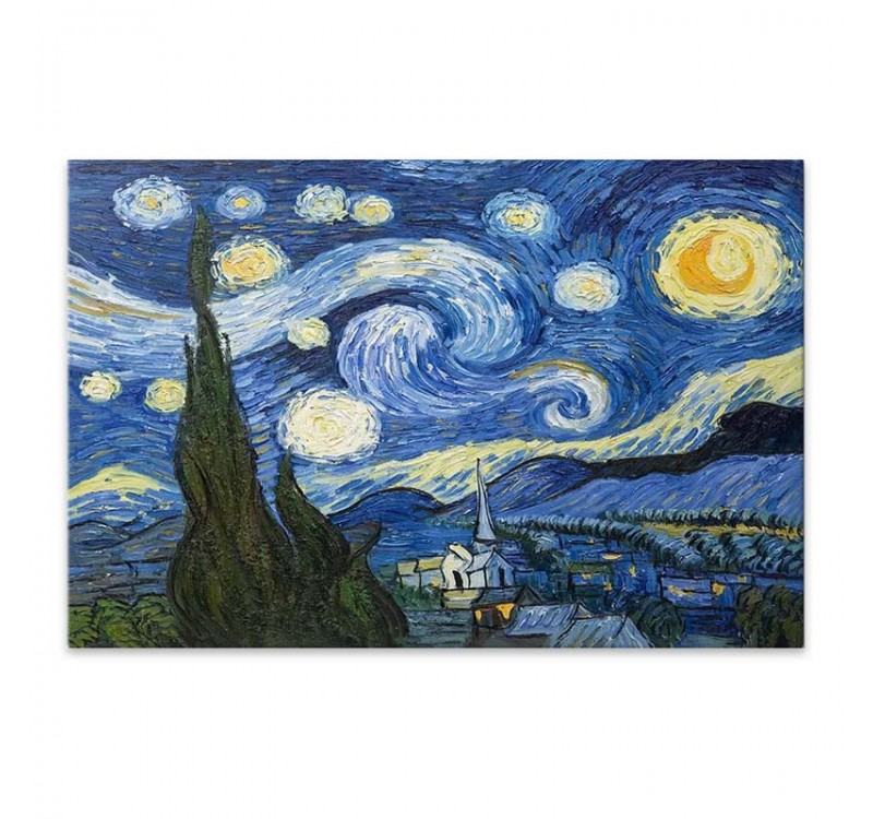 Πίνακας σε καμβά "Starry Night" Megapap ψηφιακής εκτύπωσης 100x70x3εκ.