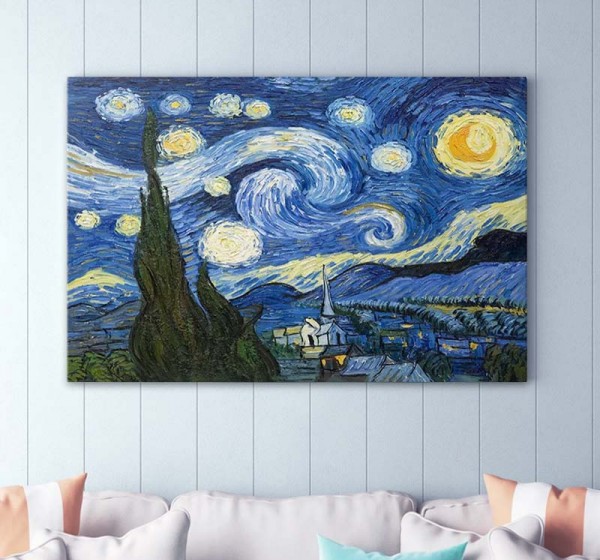 Πίνακας σε καμβά "Starry Night" Megapap ψηφιακής εκτύπωσης 100x70x3εκ.