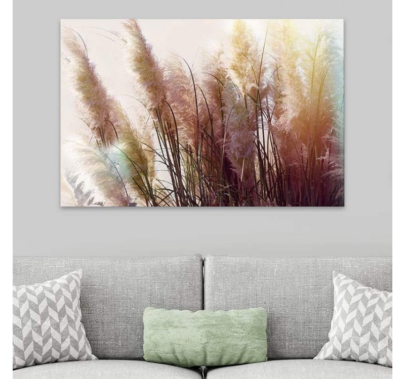 Πίνακας σε καμβά "Soft Pampas" Megapap ψηφιακής εκτύπωσης 125x80x3εκ.