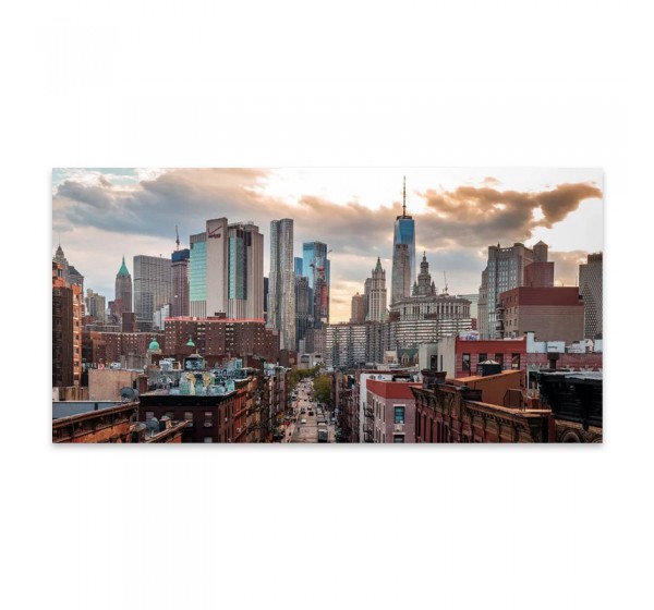 Πίνακας σε καμβά "New York Manhattan" Megapap ψηφιακής εκτύπωσης 140x70x3εκ.