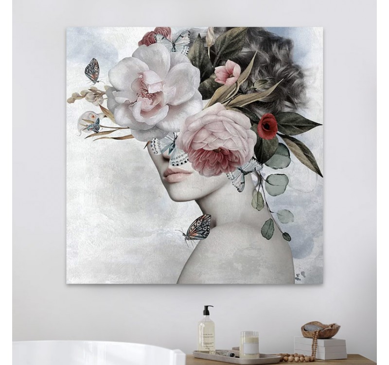 Πίνακας σε καμβά "Hidden Face" Megapap ψηφιακής εκτύπωσης 100x100x3εκ.