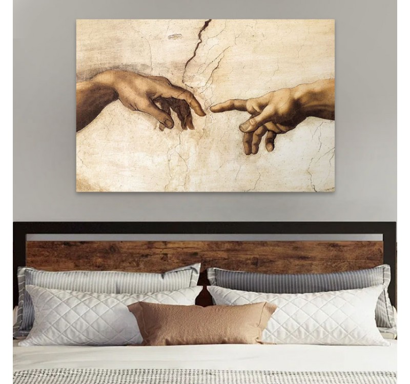 Πίνακας σε καμβά "The Creation of Adam" Megapap ψηφιακής εκτύπωσης 125x80x3εκ.