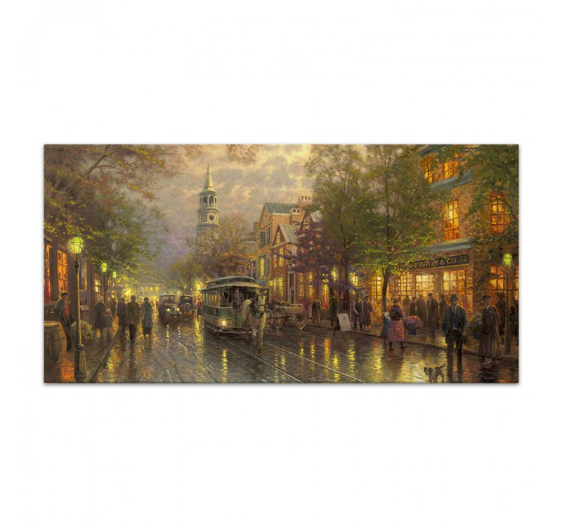 Πίνακας σε καμβά "Wet Streets" Megapap ψηφιακής εκτύπωσης 140x70x3εκ.