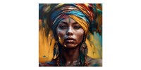 Πίνακας σε καμβά "Powerful Woman" Megapap ψηφιακής εκτύπωσης 60x60x3εκ.