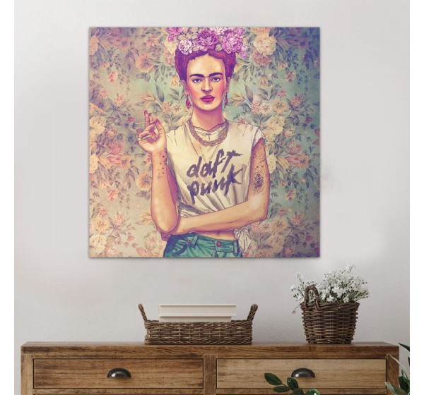 Πίνακας σε καμβά "Frida Punk" Megapap ψηφιακής εκτύπωσης 60x60x3εκ.