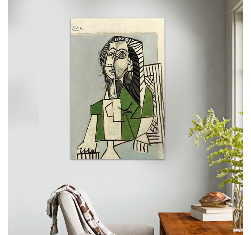 Πίνακας σε καμβά "Seated Woman" Megapap ψηφιακής εκτύπωσης 60x90x3εκ.