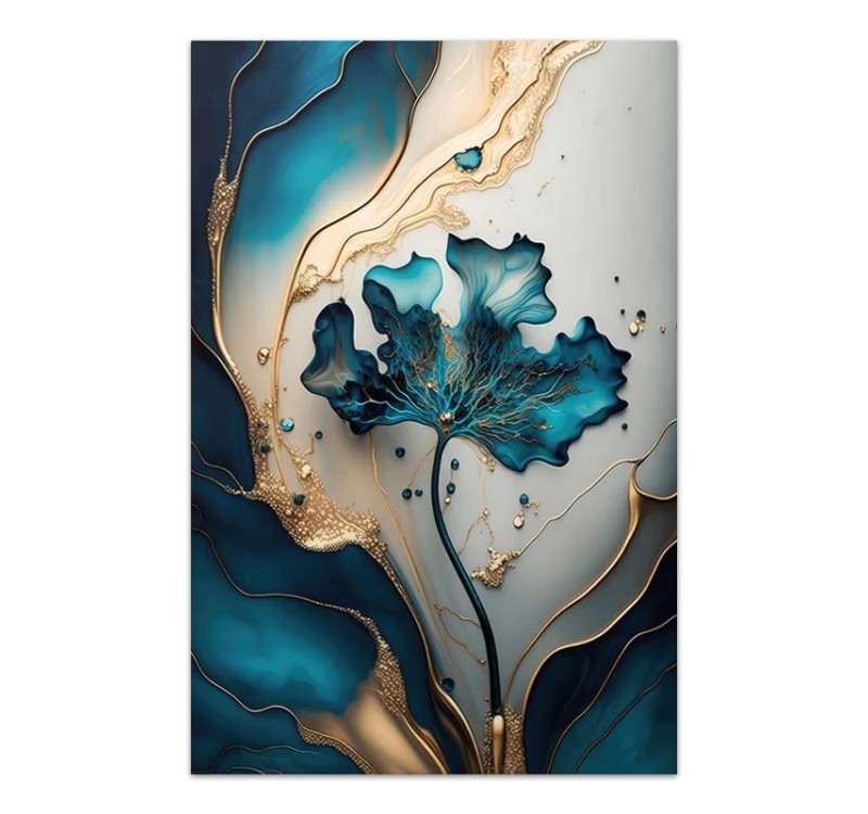 Πίνακας σε καμβά "Emerald Flower" Megapap ψηφιακής εκτύπωσης 70x100x3εκ.