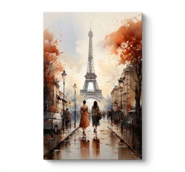 Πίνακας σε καμβά "Autumn in Paris" Megapap ψηφιακής εκτύπωσης 70x100x3εκ.