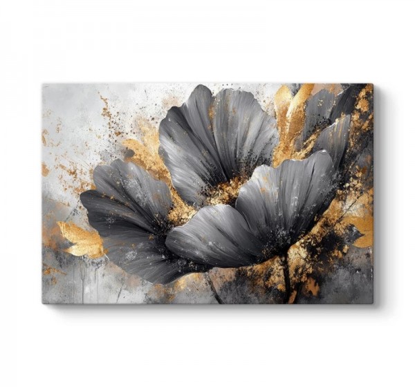 Πίνακας σε καμβά "Flowers Whispering in the Night" Megapap ψηφιακής εκτύπωσης 140x100x3εκ.