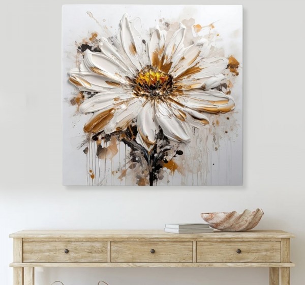 Πίνακας σε καμβά "Daisy" Megapap ψηφιακής εκτύπωσης 80x80x3εκ.