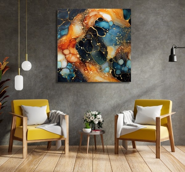 Πίνακας σε καμβά "Universal Texture Abstract" Megapap ψηφιακής εκτύπωσης 100x100x3εκ.