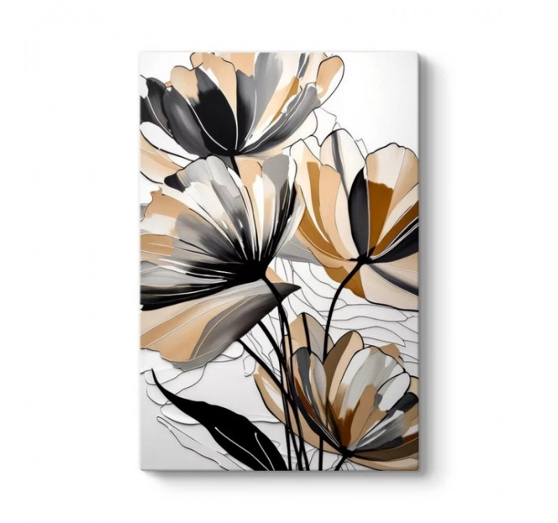 Πίνακας σε καμβά "Pastel Flower" Megapap ψηφιακής εκτύπωσης 70x100x3εκ.