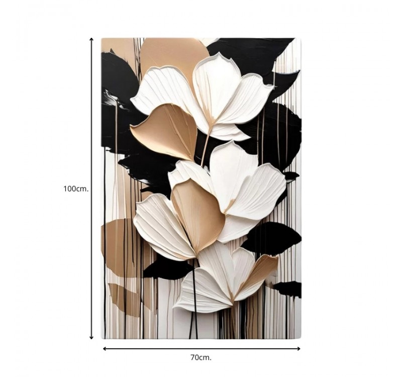 Πίνακας σε καμβά "Abstract Flower" Megapap ψηφιακής εκτύπωσης 70x100x3εκ.