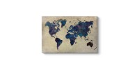 Πίνακας σε καμβά "World Map" Megapap ψηφιακής εκτύπωσης 125x80x3εκ.