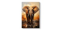 Πίνακας σε καμβά "Elephant Story" Megapap ψηφιακής εκτύπωσης 60x90x3εκ.