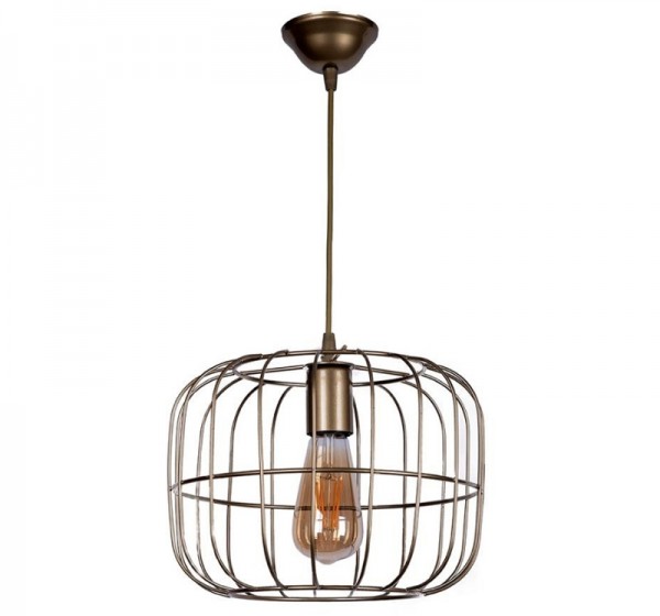 Φωτιστικό οροφής Cassie Megapap E27 μεταλλικό μονόφωτο χρώμα χρυσό Ø25x60εκ.