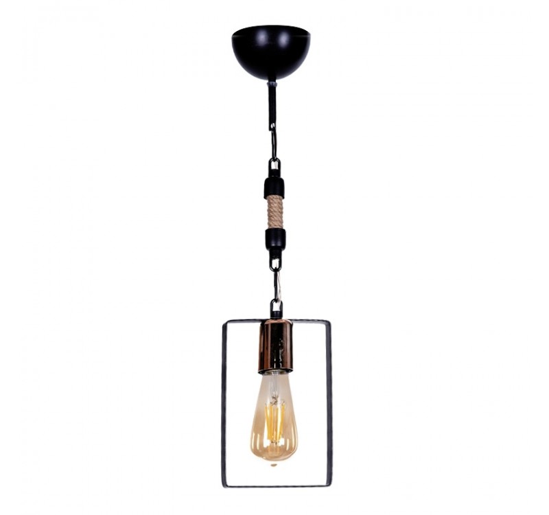 Φωτιστικό οροφής Pembe Megapap E27 μεταλλικό μονόφωτο χρώμα μαύρο 14x6x60εκ.