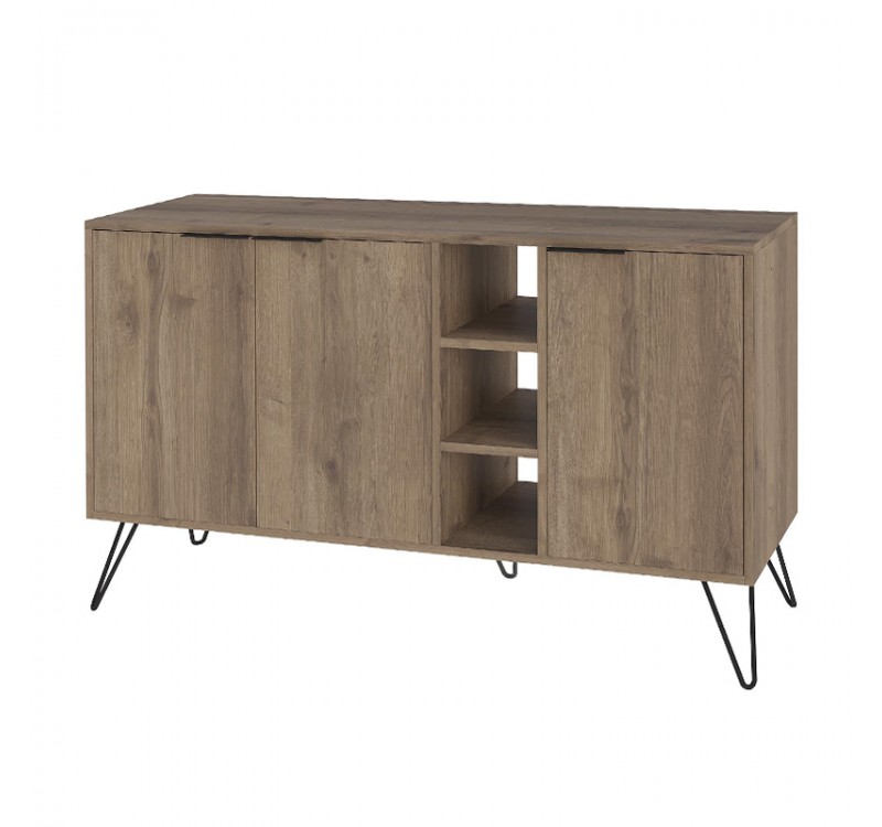 Μπουφές Clara Megapap χρώμα ανοιχτό καρυδί 142x35,6x83εκ.