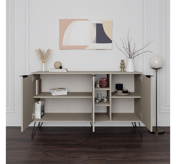 Μπουφές Clara Megapap χρώμα sandstone 142x35,6x83εκ.