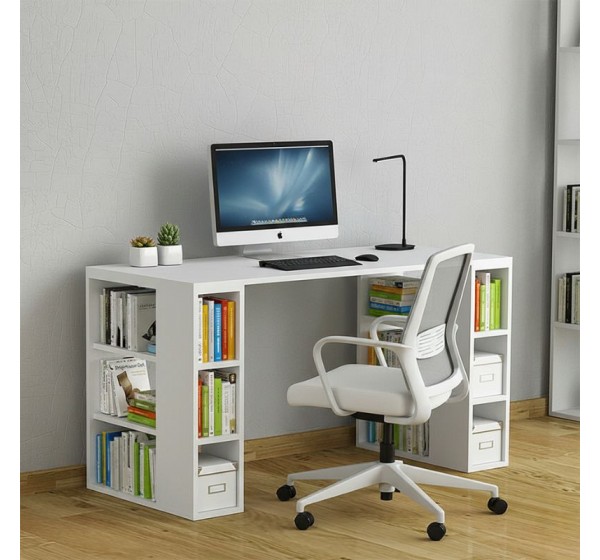 Γραφείο εργασίας Colmar Megapap χρώμα λευκό 140x60x75εκ