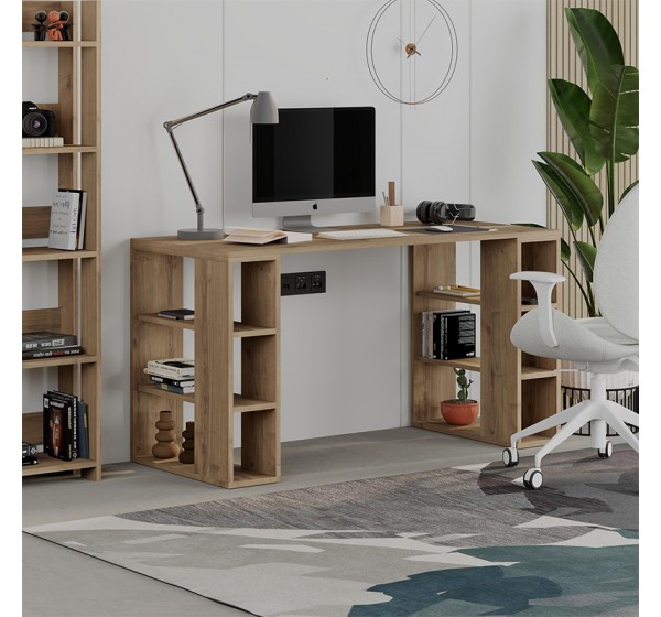 Γραφείο εργασίας Colmar Megapap χρώμα ανοιχτό καρυδί 140x60x75εκ