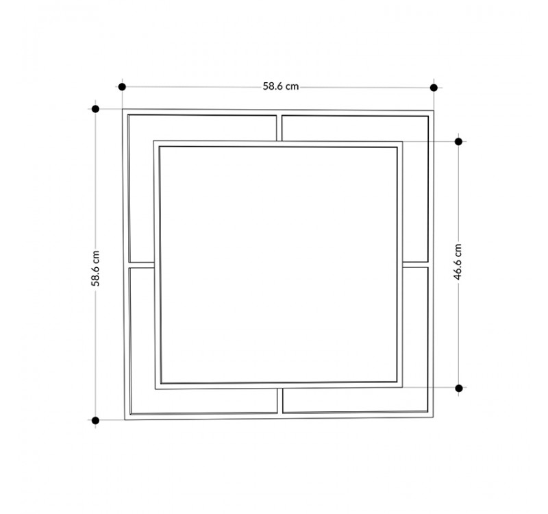 Καθρέπτης τοίχου Corner Megapap αλουμινίου χρώμα χρυσό 58,6x2x58,6εκ.
