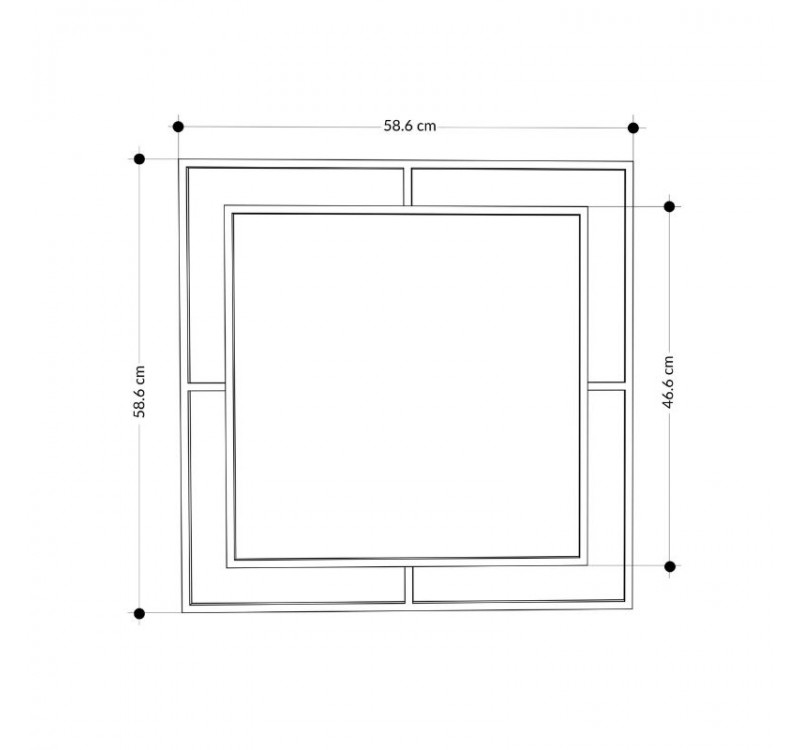 Καθρέπτης τοίχου Corner Megapap αλουμινίου χρώμα χρυσό 58,6x2x58,6εκ.