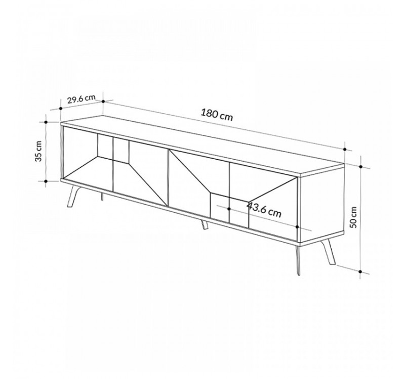 Έπιπλο τηλεόρασης Dune Megapap χρώμα sapphire oak 180x29,6x50εκ.