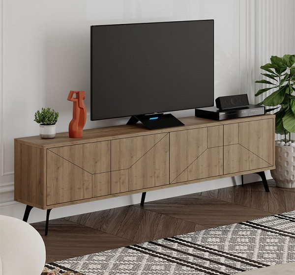 Έπιπλο τηλεόρασης Dune Megapap χρώμα ανοιχτό καρυδί 180x29,6x50εκ.
